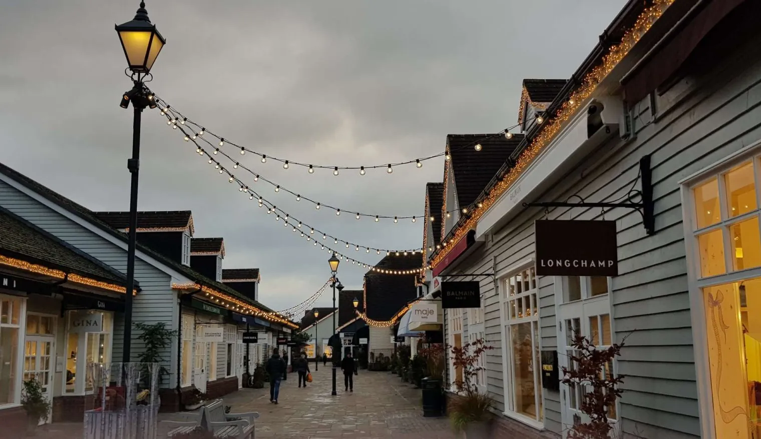 Festoon lights in Bicester Village