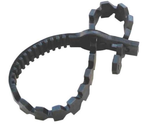 Self-expanding tree tie for festoon lighting